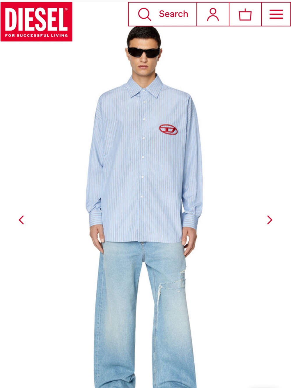 Diesel Blue Button Up Top